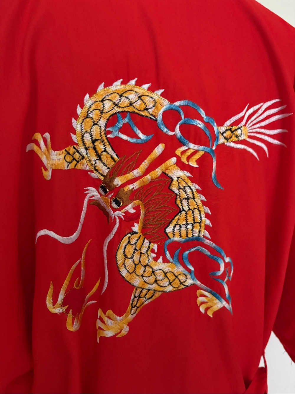Red Embroidered Dragon Robe - Picture 2 of 6